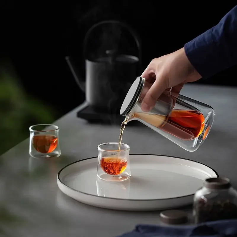 Glass Teapot with One-Button Infuser