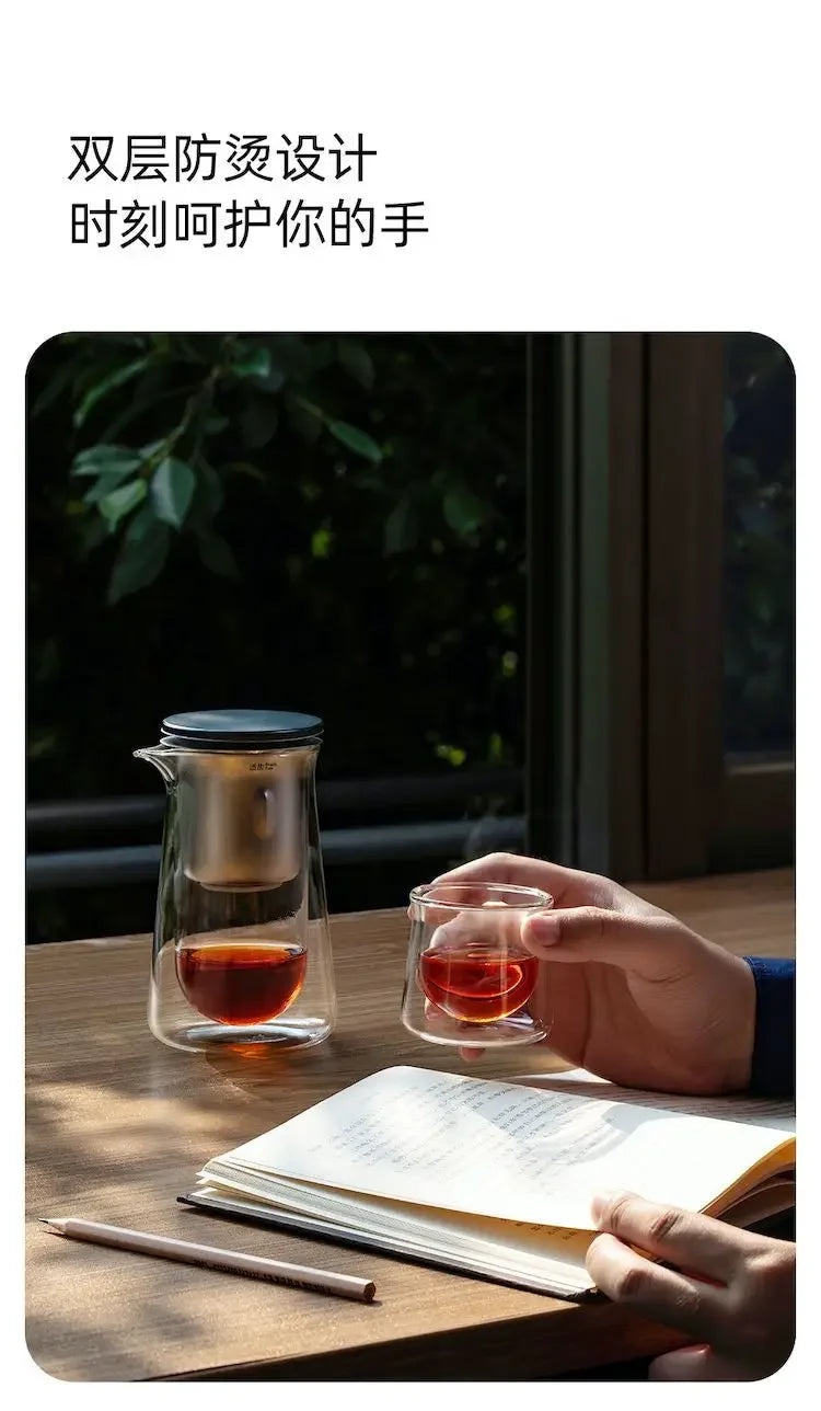 Glass Teapot with One-Button Infuser