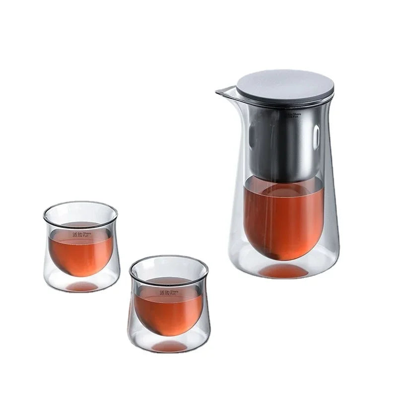Glass Teapot with One-Button Infuser