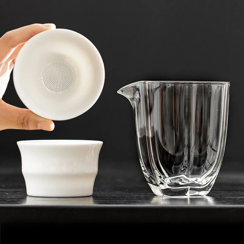 Gongfu Tea Strainer & Glass Pitcher Set