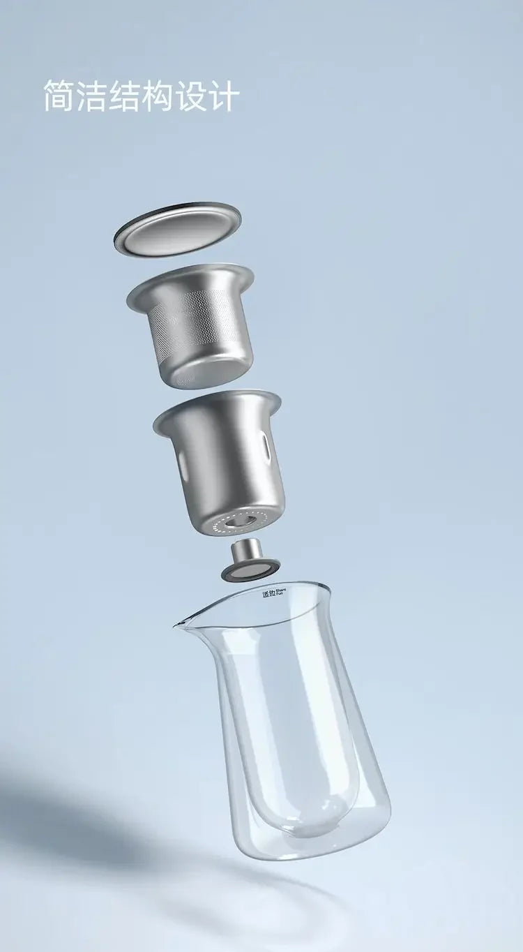 Glass Teapot with One-Button Infuser