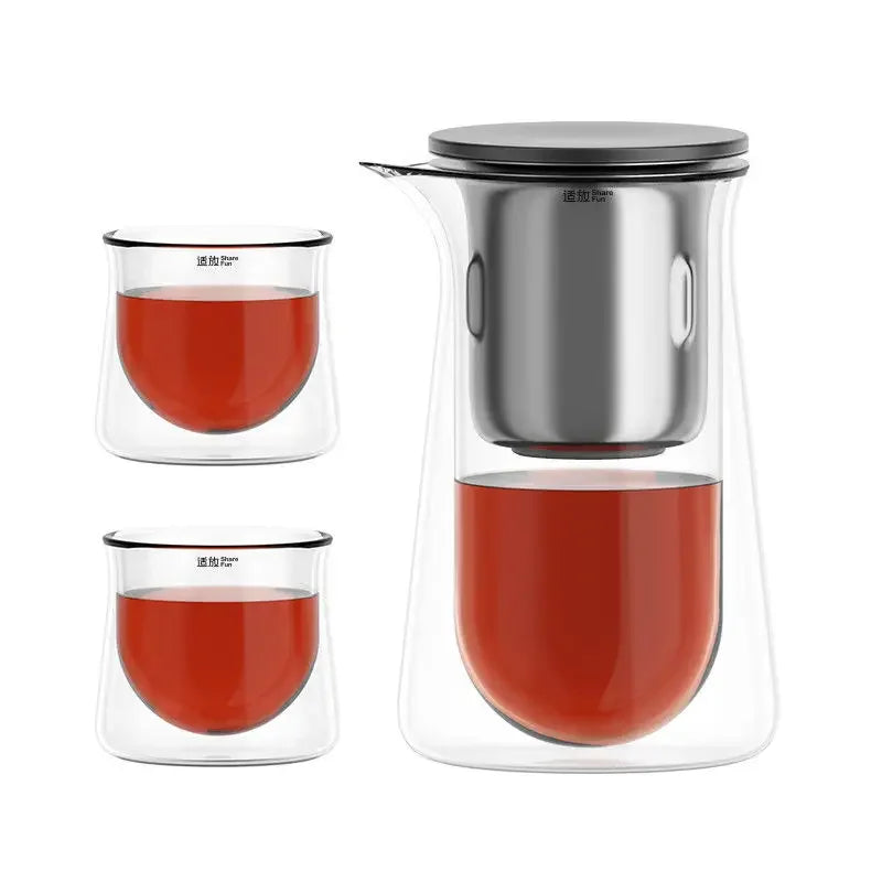 Glass Teapot with One-Button Infuser