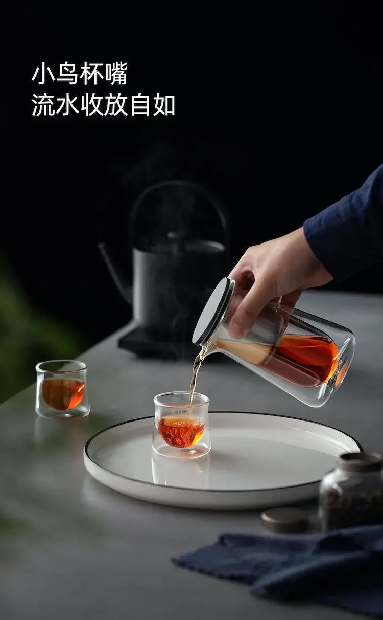 Glass Teapot with One-Button Infuser