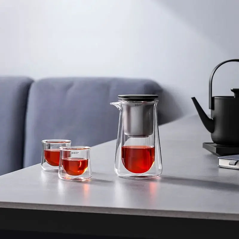 Glass Teapot with One-Button Infuser